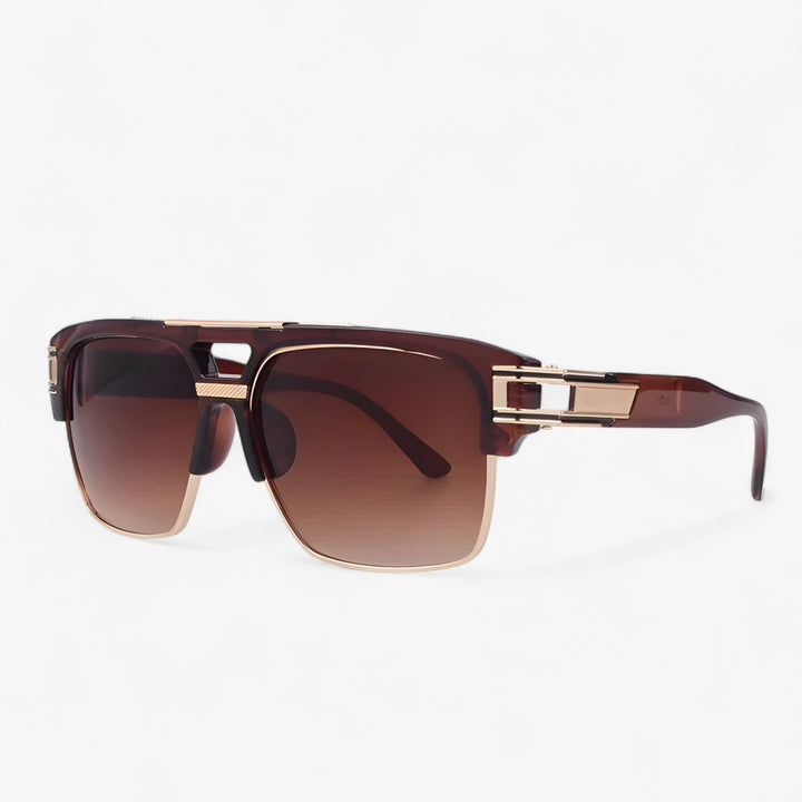Mirrored Retro Designer Sunglasses – Calvero-Brown-The Livary