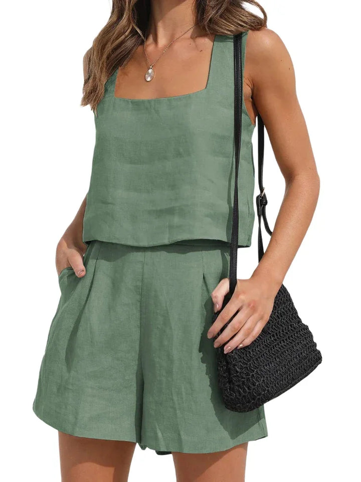 Two-piece summer outfit with style – Emilia-Green-S-The Livary