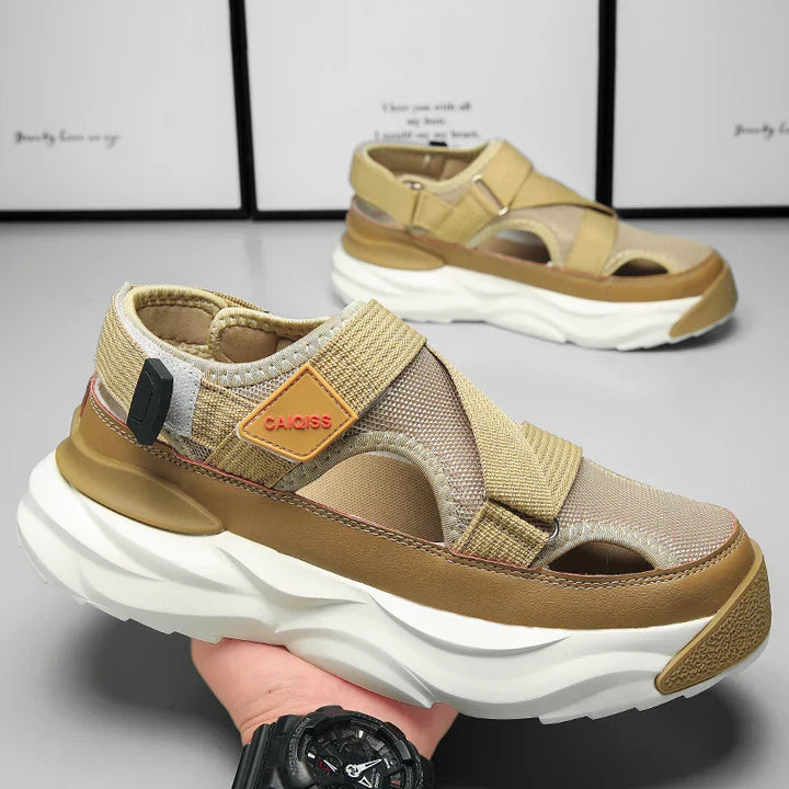 Light EVA summer slippers for women and men with designer look – Elian-Beige-3.5-The Livary