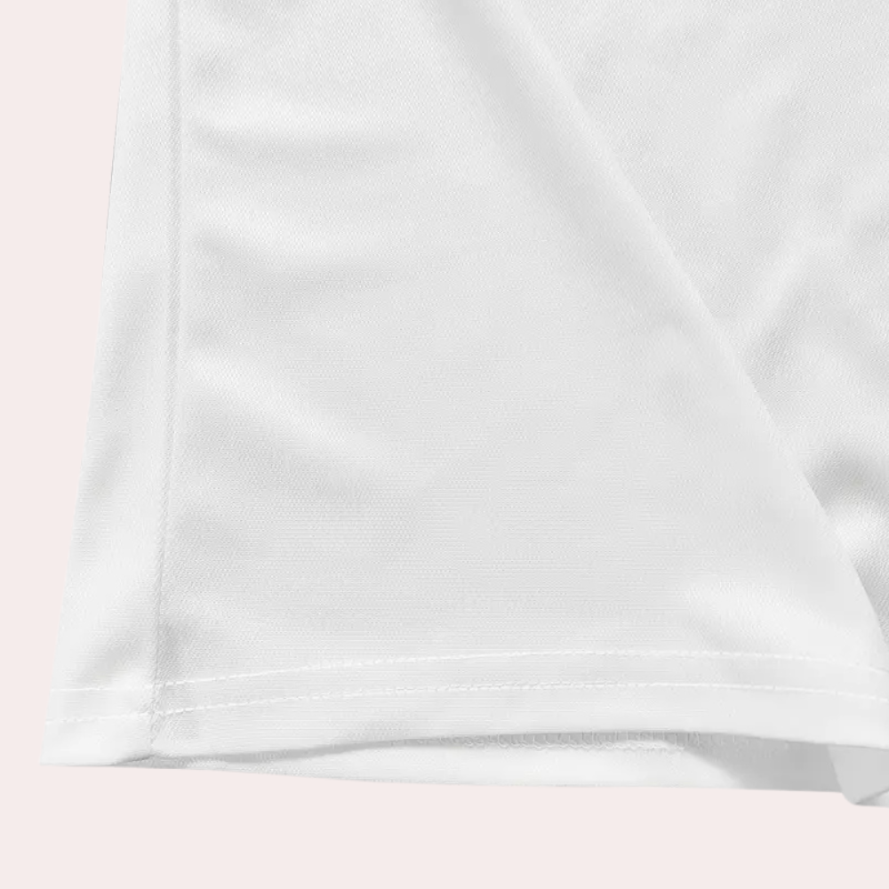 Printed White Polo for Men - Lucas-S-The Livary