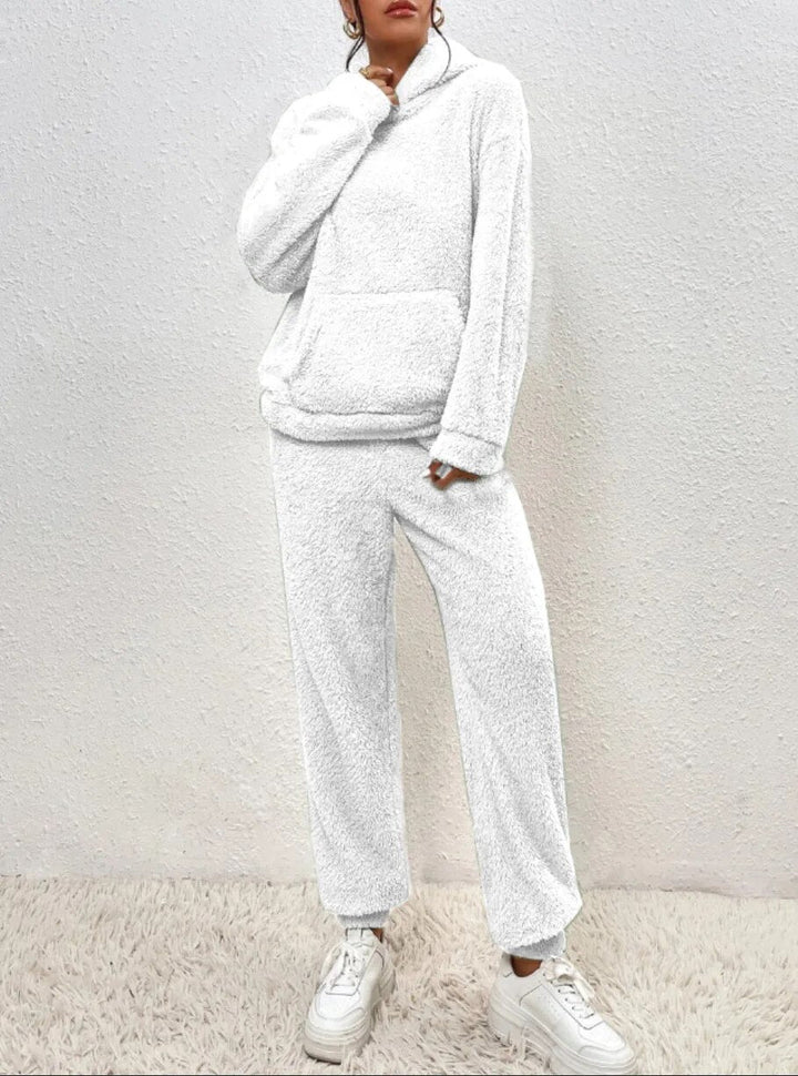 Ultra-Comfortable Teddy Loungewear with Hood - Lana-White-XS-The Livary