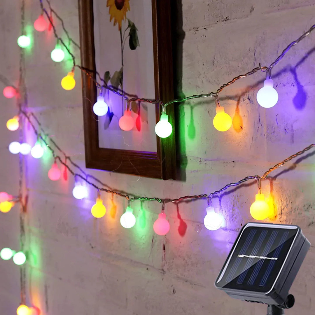 Solar-Powered Festive Lighting - SolarGlow-Multicoloured-5M 20LEDS-The Livary
