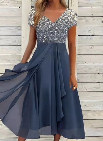 Light Summer Dress with Glamorous Look – Soraya-Blue Black-S-The Livary
