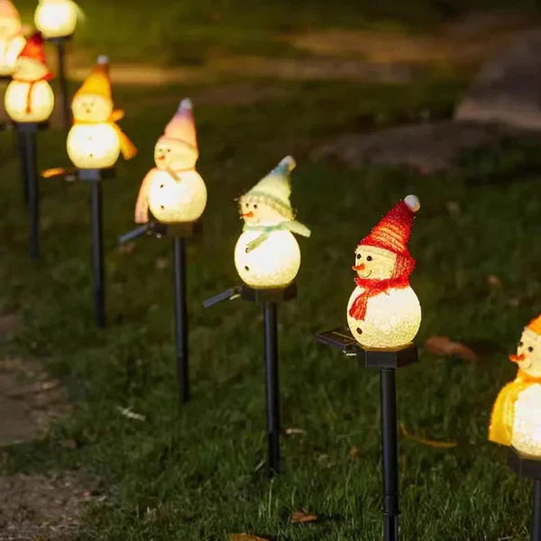 Solar Energy Snowman Lamp - SolarSnow-Red (1+1 Free)-The Livary