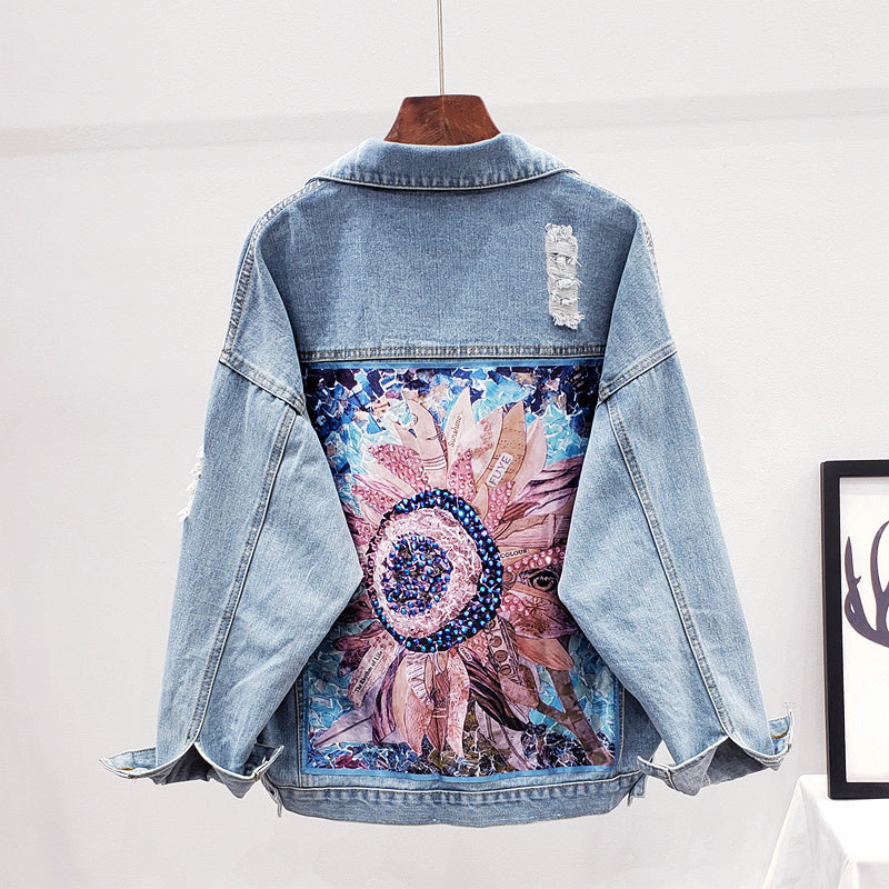 Oversized Women's Denim Jacket - Lynn-S-The Livary