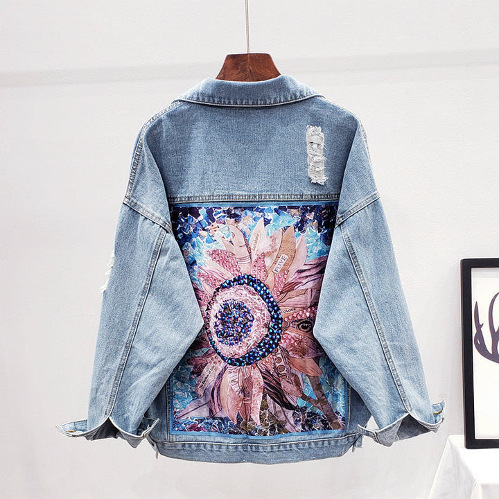 Oversized Women's Denim Jacket - Lynn-S-The Livary