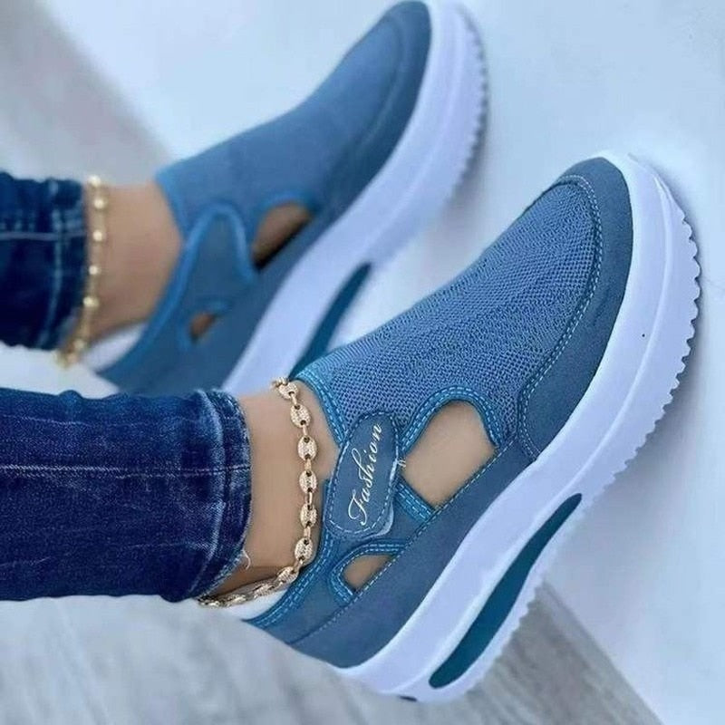 Ladies Breathable Mesh Sneakers – Liana-Blue-2.5-The Livary