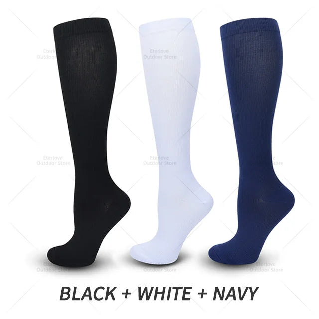3 Pairs of Knee-High Compression Socks - FitSupport-3 pairs grey-S-M (2.5-5)-The Livary