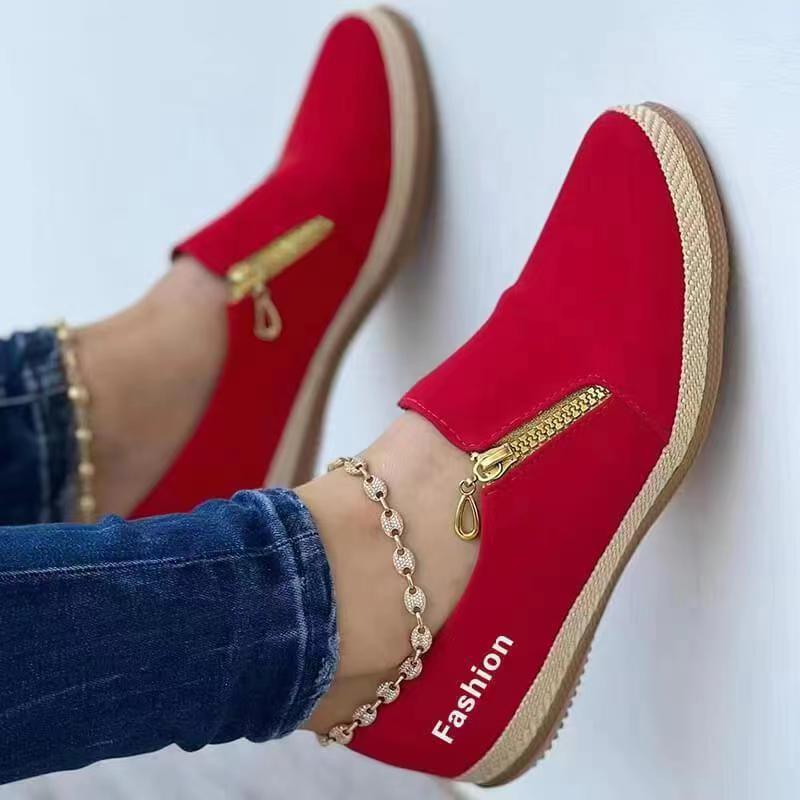 Comfort Slip-On Sneakers for Women – Lina-Red-2.5-The Livary