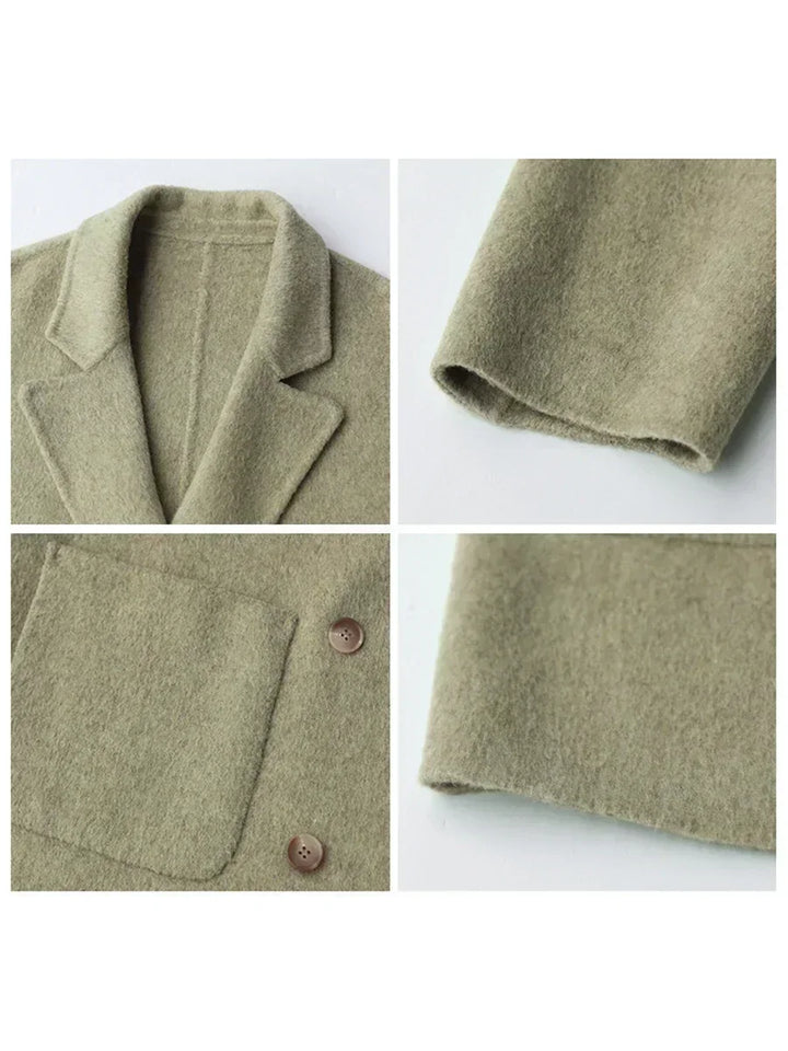 Luxury Wool Women's Coat - Aurora-Green Banana-S-The Livary
