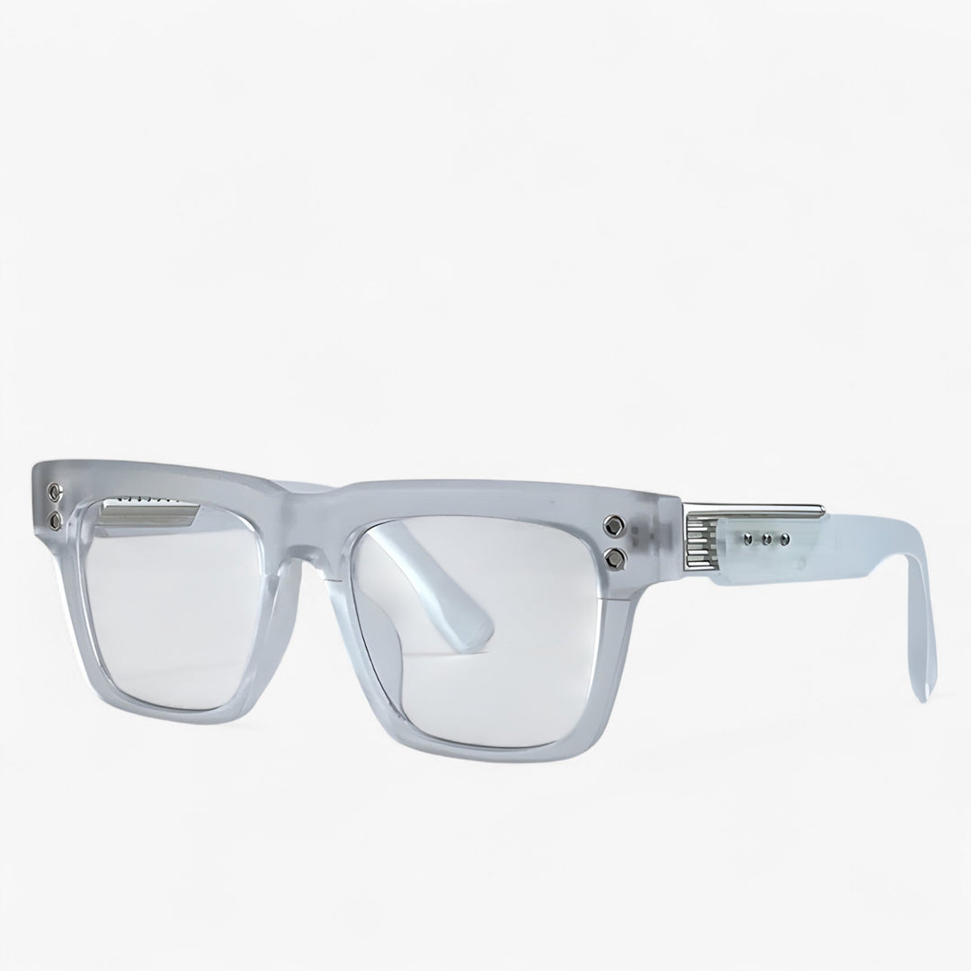 Polarised Steampunk Sunglasses – Axior-Transparent White-The Livary