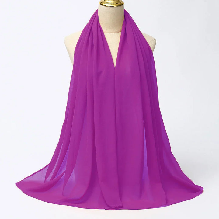 Chiffon Hijab Scarf – Leilani-Dark Purple-The Livary