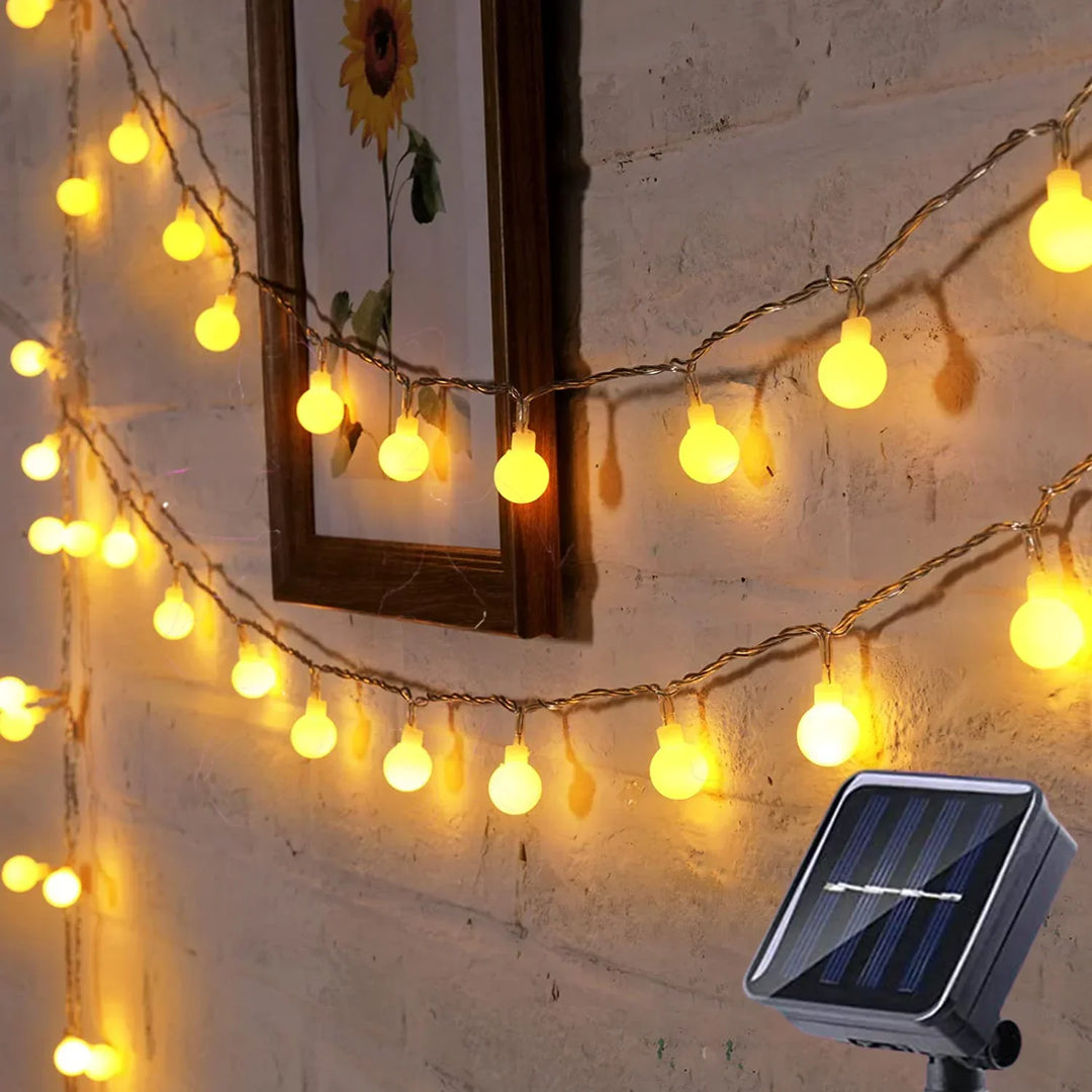Solar-Powered Festive Lighting - SolarGlow-Warm wit-5M 20LEDS-The Livary
