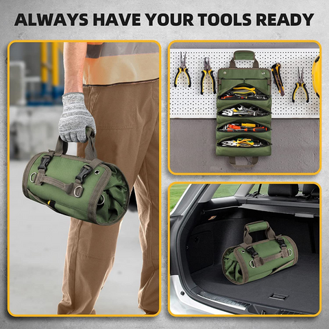 Roll-up Tool Bag for Every Job - ForgeRoll-Green-The Livary