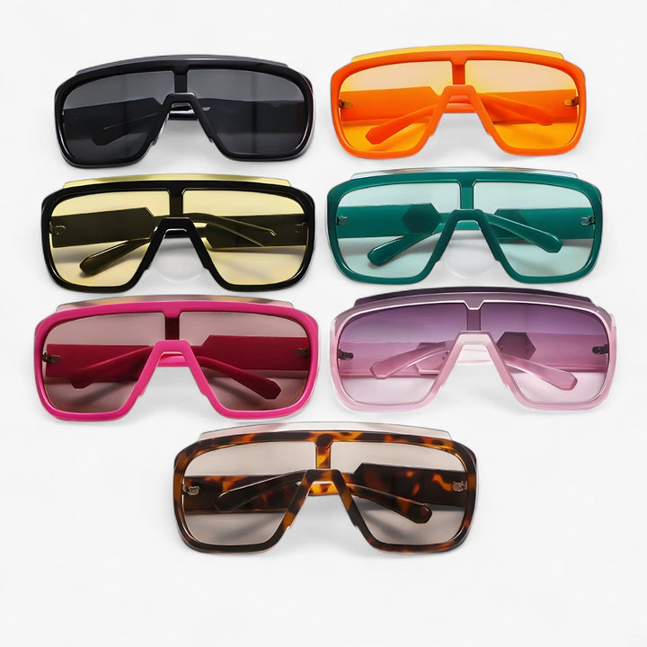Oversized Monoblock Wraparound Sunglasses – Auron-Pink Grey-The Livary