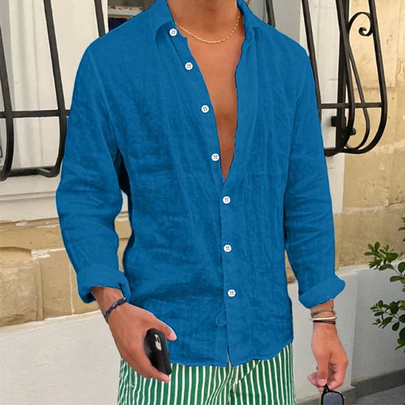 Breathable & Relaxed Fit Summer Shirt for Men – Taro-Blue-S-The Livary