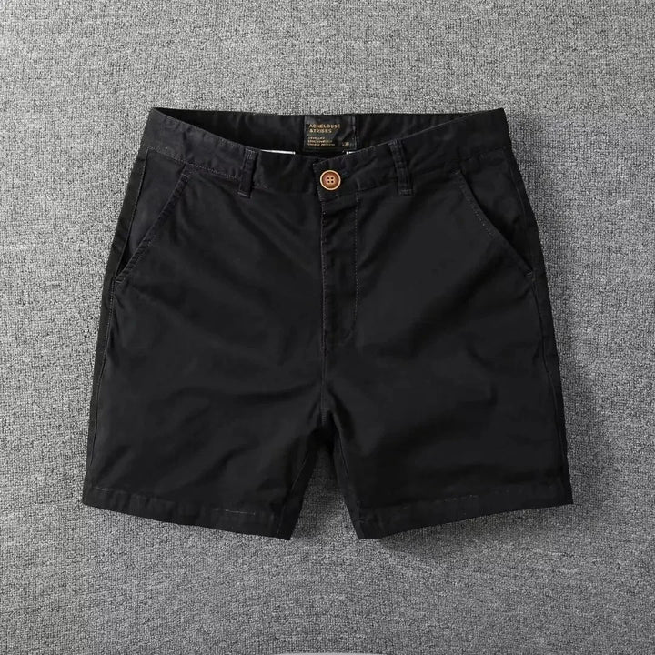 Summer chino shorts with a comfort fit – Matteo-Black-28-The Livary
