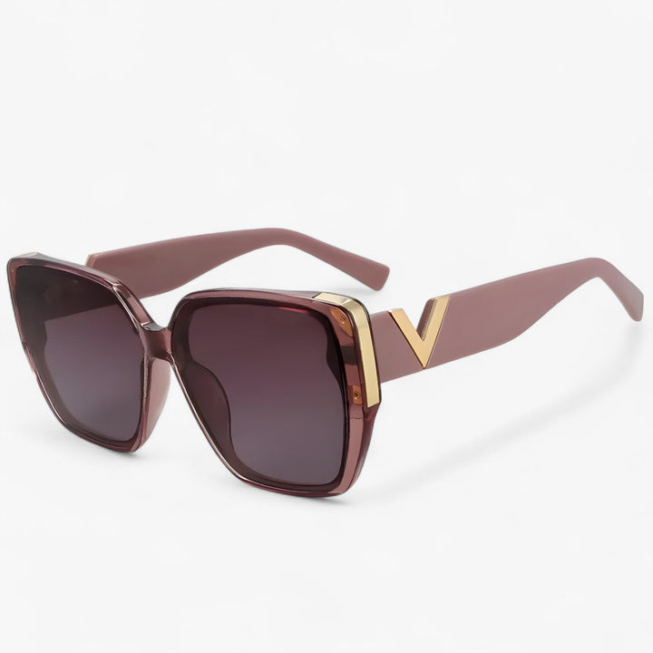 V-shaped mirrored sunglasses – Kryos-Purple-The Livary