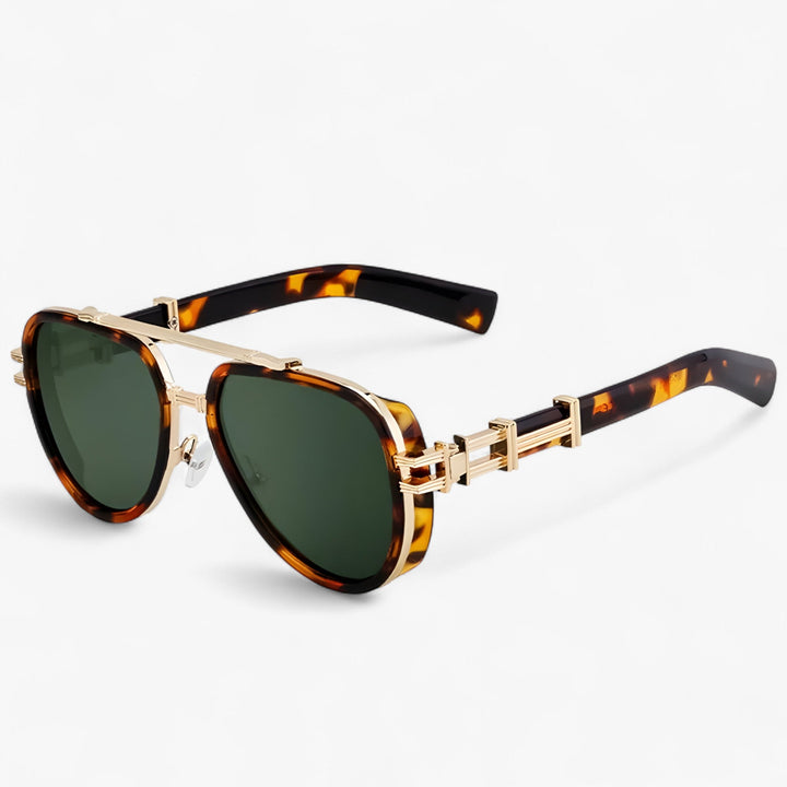 Oversized steampunk sunglasses with polarized lenses – Arclight-Leopard-The Livary