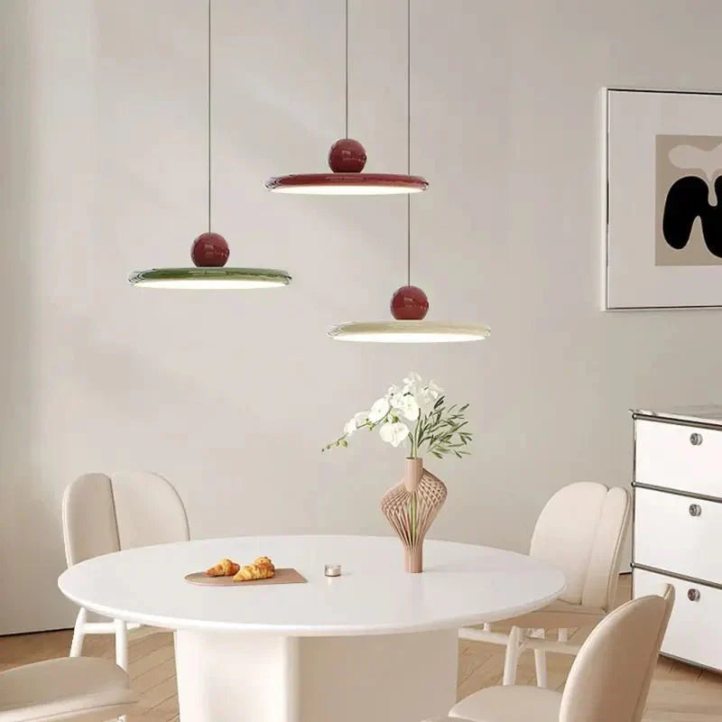Trendy Bauhaus Glass Pendant Lamp - LunaBau-Red-11.81 inches-The Livary