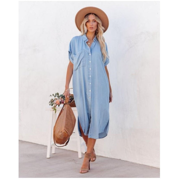 Casual Denim Dress - Maren-S-The Livary