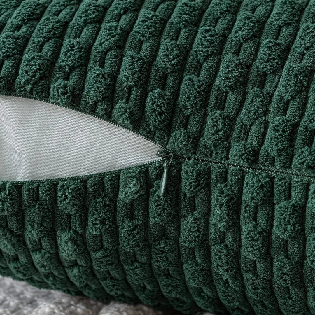 Corduroy Cushion Covers with Boho Style – Velvia-Khaki-40x40CM-The Livary