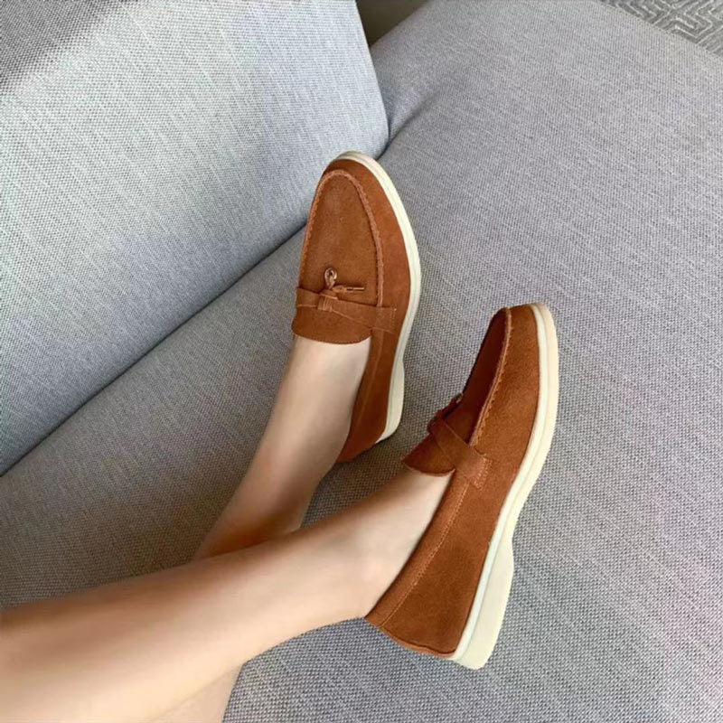 Comfortable Loafers with Lock Detail - Isabella-Beige-4.5-The Livary