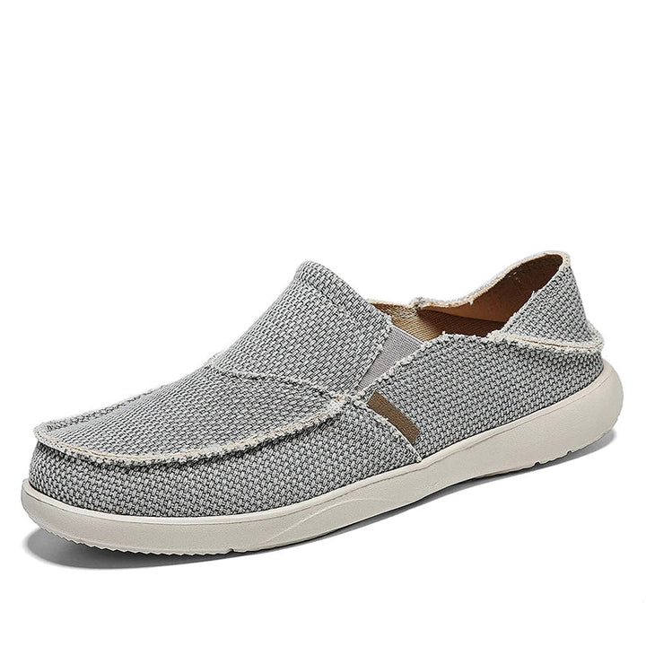 Light canvas slip-ons for men | Breathable summer espadrilles - Niko-Gray-6-The Livary