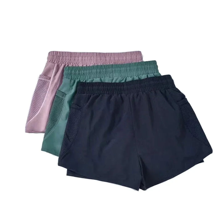 Breathable & Quick-drying High-Waist Fitness Shorts for Women – Mira-Rosa-S-The Livary