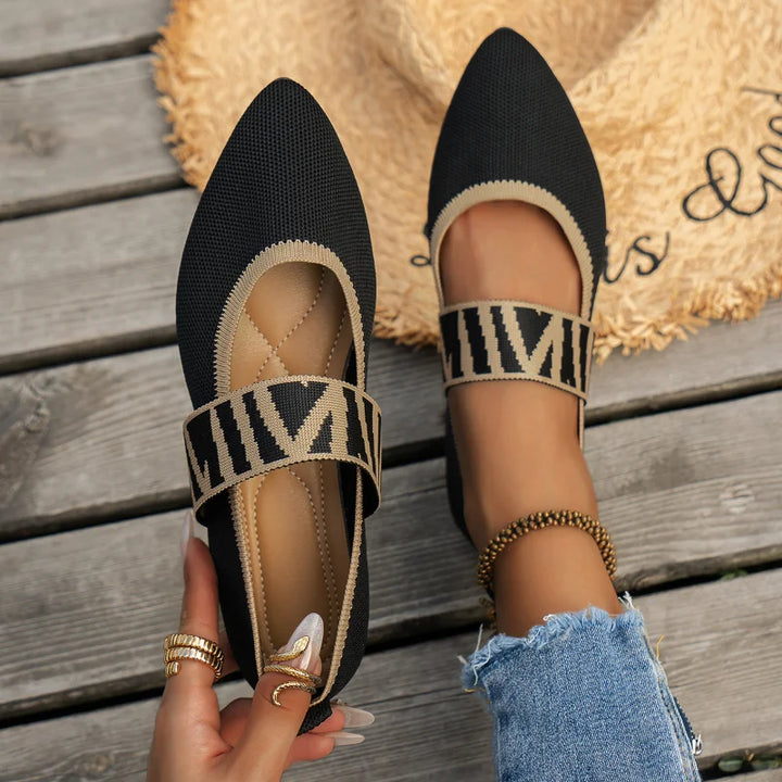 Stylish women's summer shoes with a pointed toe - Lina-3.5-Black-The Livary