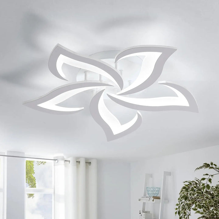 Modern Acrylic Chandelier with Remote Control - Lunora-White-The Livary