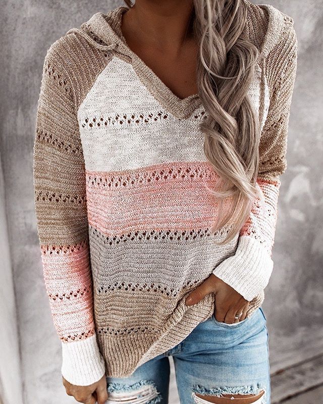Stylish Knitted Ladies' Sweater - Aurora-Pink-S-The Livary