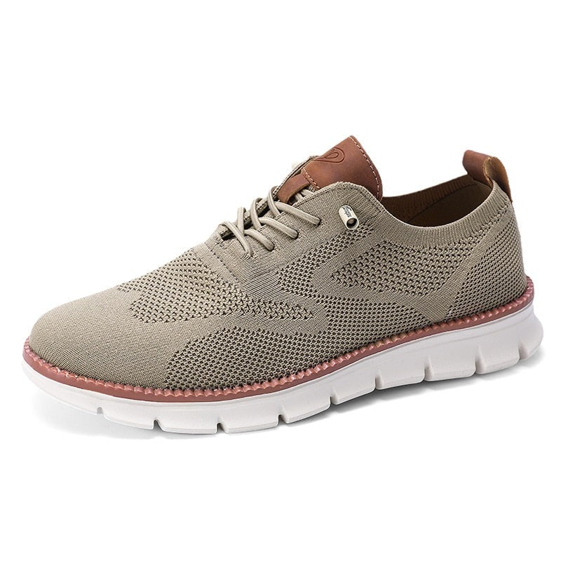 Breathable mesh summer shoes for men - Colin-Khaki-6.5-The Livary