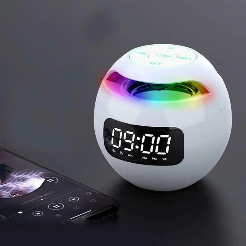 Multifunctional Alarm Clock – GlowBeep Speaker Clock-White-The Livary