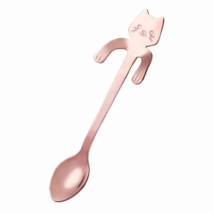 Mini Cat Spoon in Stainless Steel - Whiskra-Rose gold-The Livary