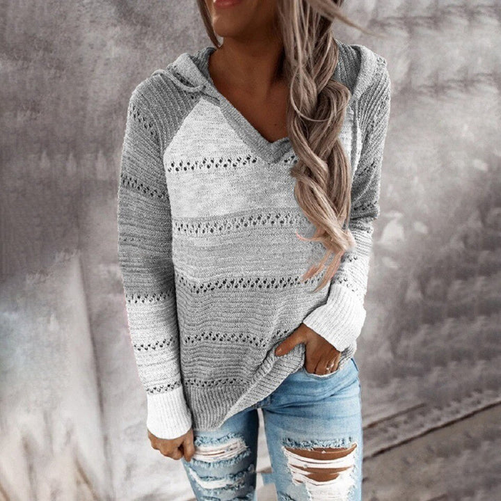 Stylish Knitted Ladies' Sweater - Aurora-Gray-S-The Livary