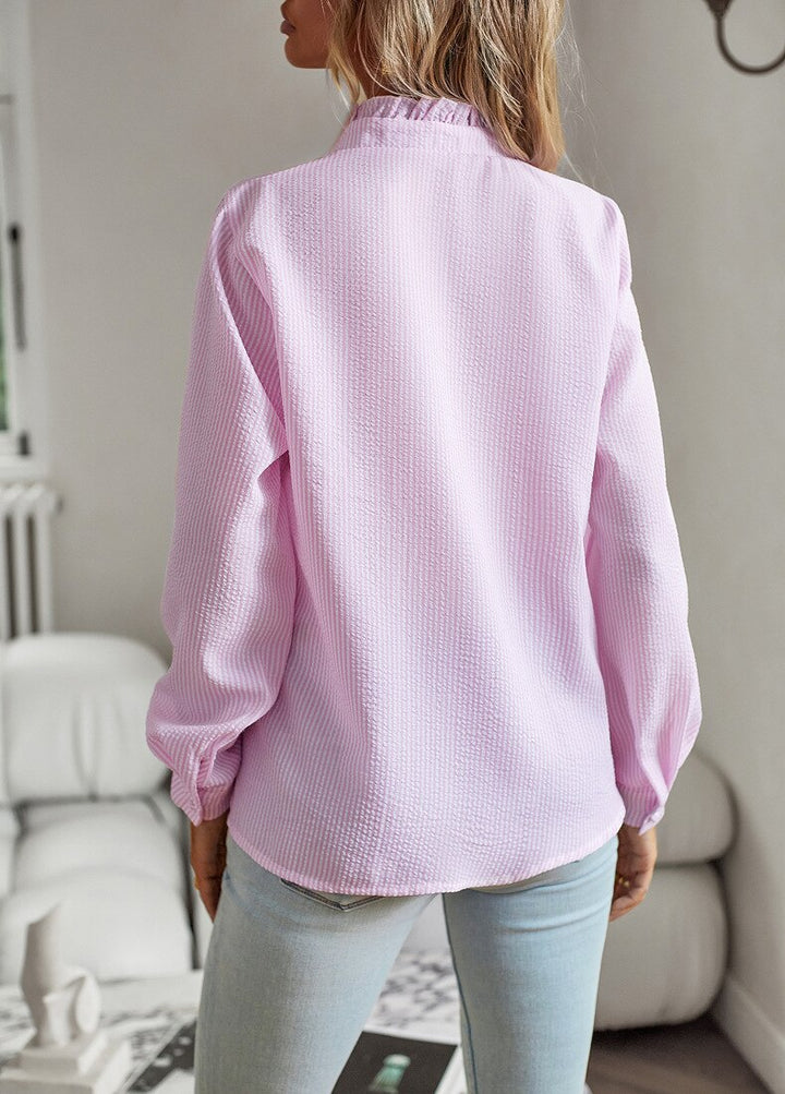 Trendy Striped Ladies' Blouse – Elise-Blue-S-The Livary
