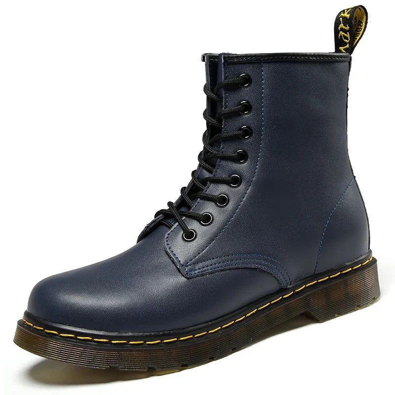 Leather Ankle Boots with Grip Sole – Victor-Blue-4-The Livary