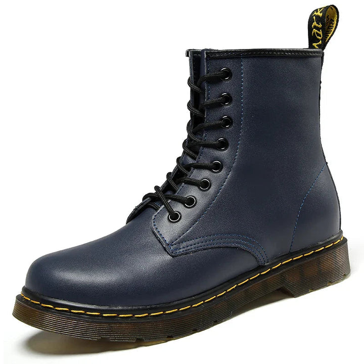 Leather Ankle Boots with Grip Sole – Victor-Blue-4-The Livary