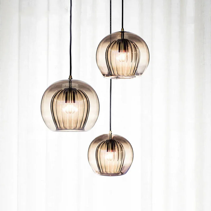 Modern Aluminium-Glass Pendant Lamp - LumaLite-Transparent-Neutral White-The Livary