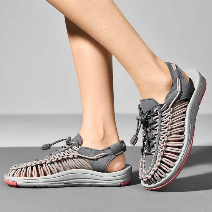 Comfortable and stylish summer sandals – Lioris-Grey Pink-3-The Livary