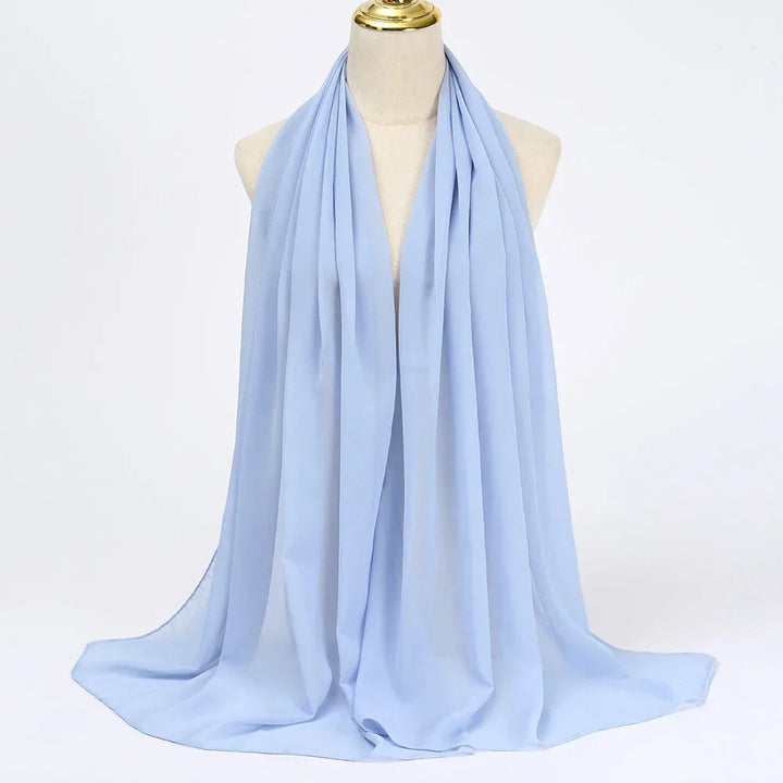 Chiffon Hijab Scarf – Leilani-Light blue-The Livary
