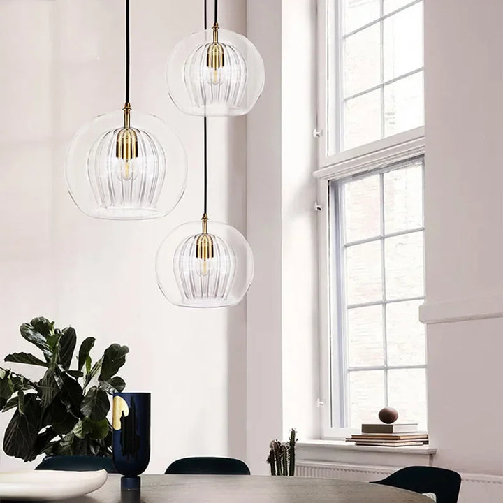 Modern Aluminium-Glass Pendant Lamp - LumaLite-Transparent-Neutral White-The Livary