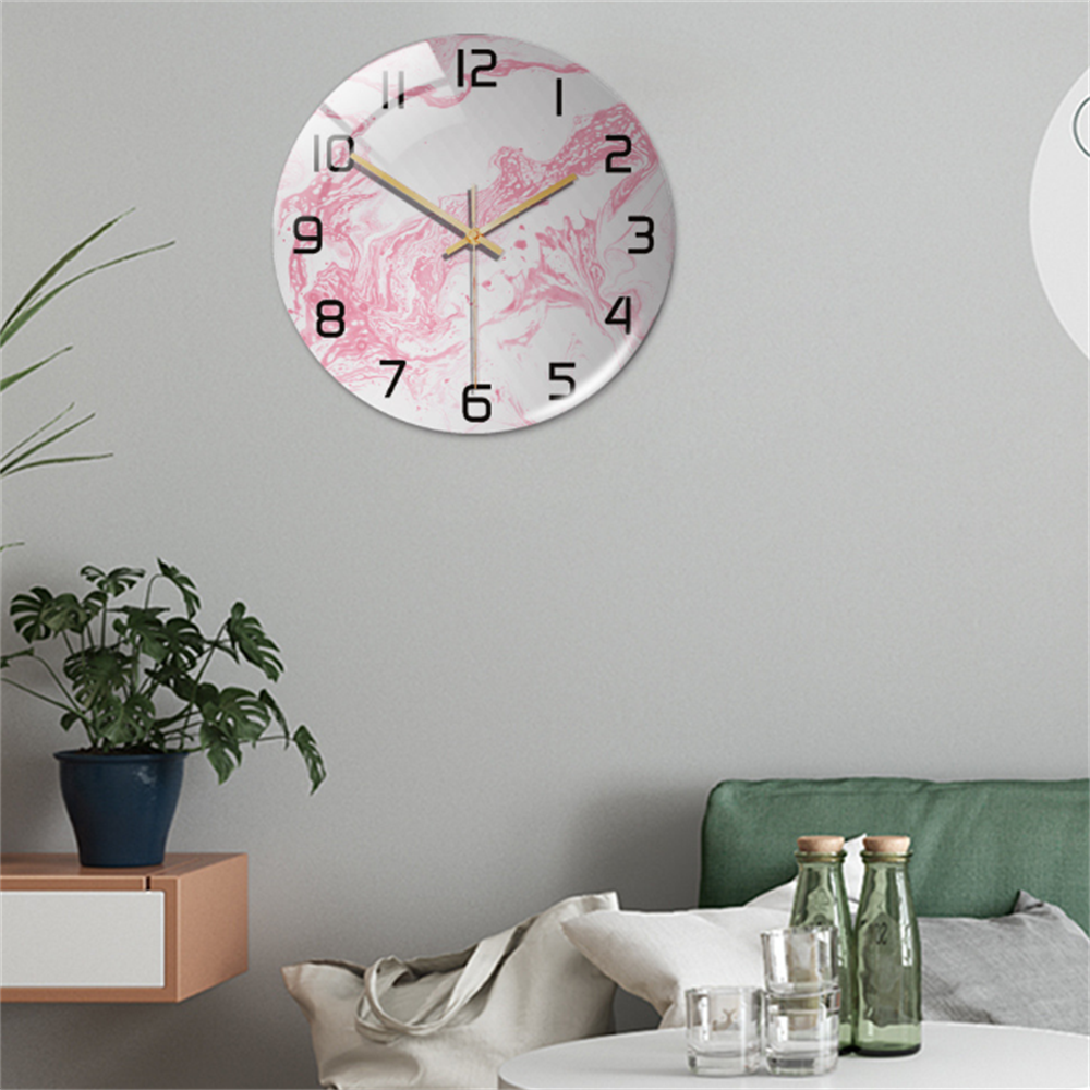 Stylish Wall Clock with Marble Texture - MarbleTime-Green-The Livary