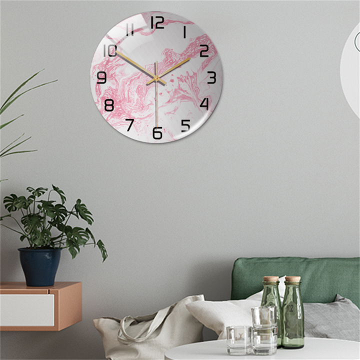 Stylish Wall Clock with Marble Texture - MarbleTime-Green-The Livary