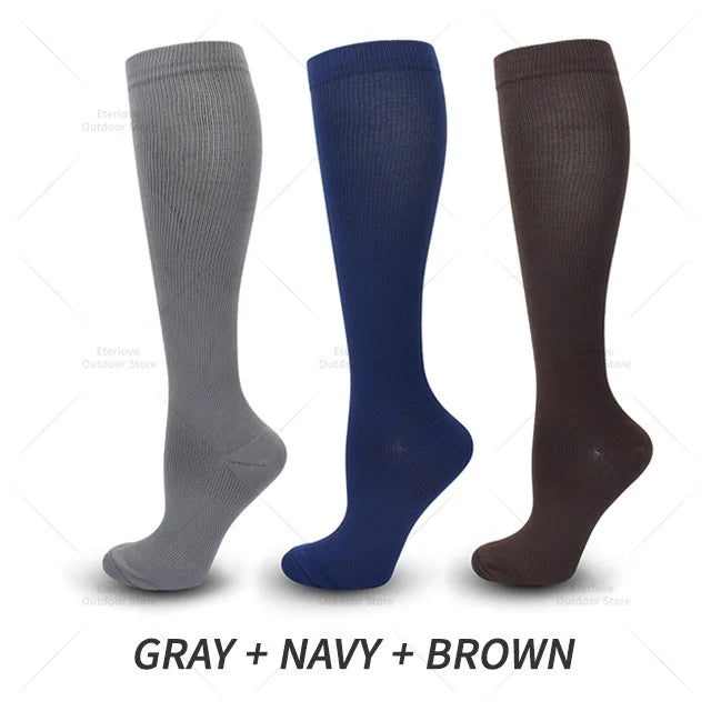 3 Pairs of Knee-High Compression Socks - FitSupport-3 pairs grey-S-M (2.5-5)-The Livary