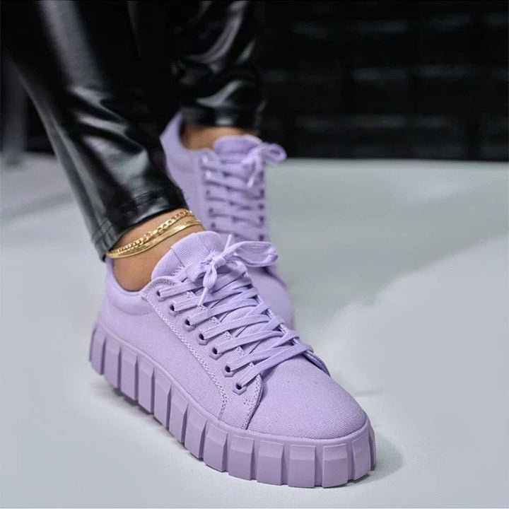 Orthopaedic Women's Sports Shoes with Platform Sole - Mira-Purple-5-The Livary