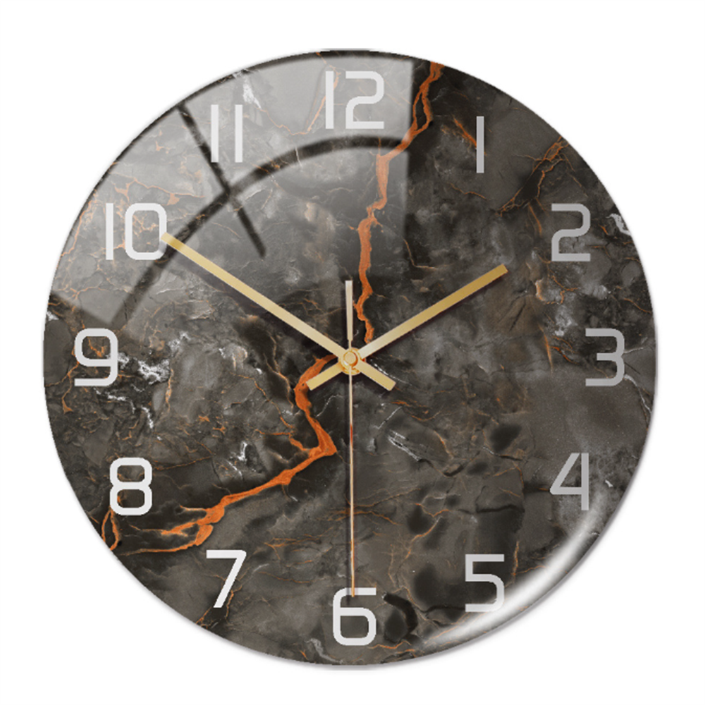 Stylish Wall Clock with Marble Texture - MarbleTime-Grey Copper-The Livary