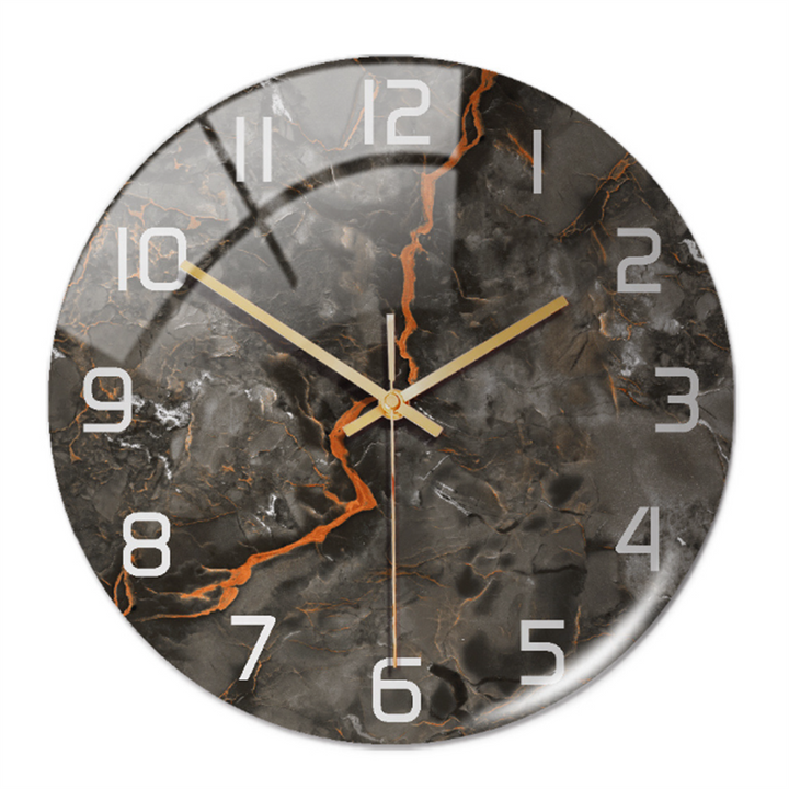 Stylish Wall Clock with Marble Texture - MarbleTime-Grey Copper-The Livary
