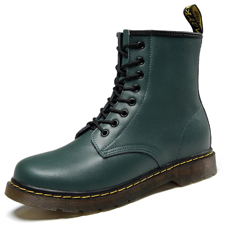 Leather Ankle Boots with Grip Sole – Victor-Green-4-The Livary